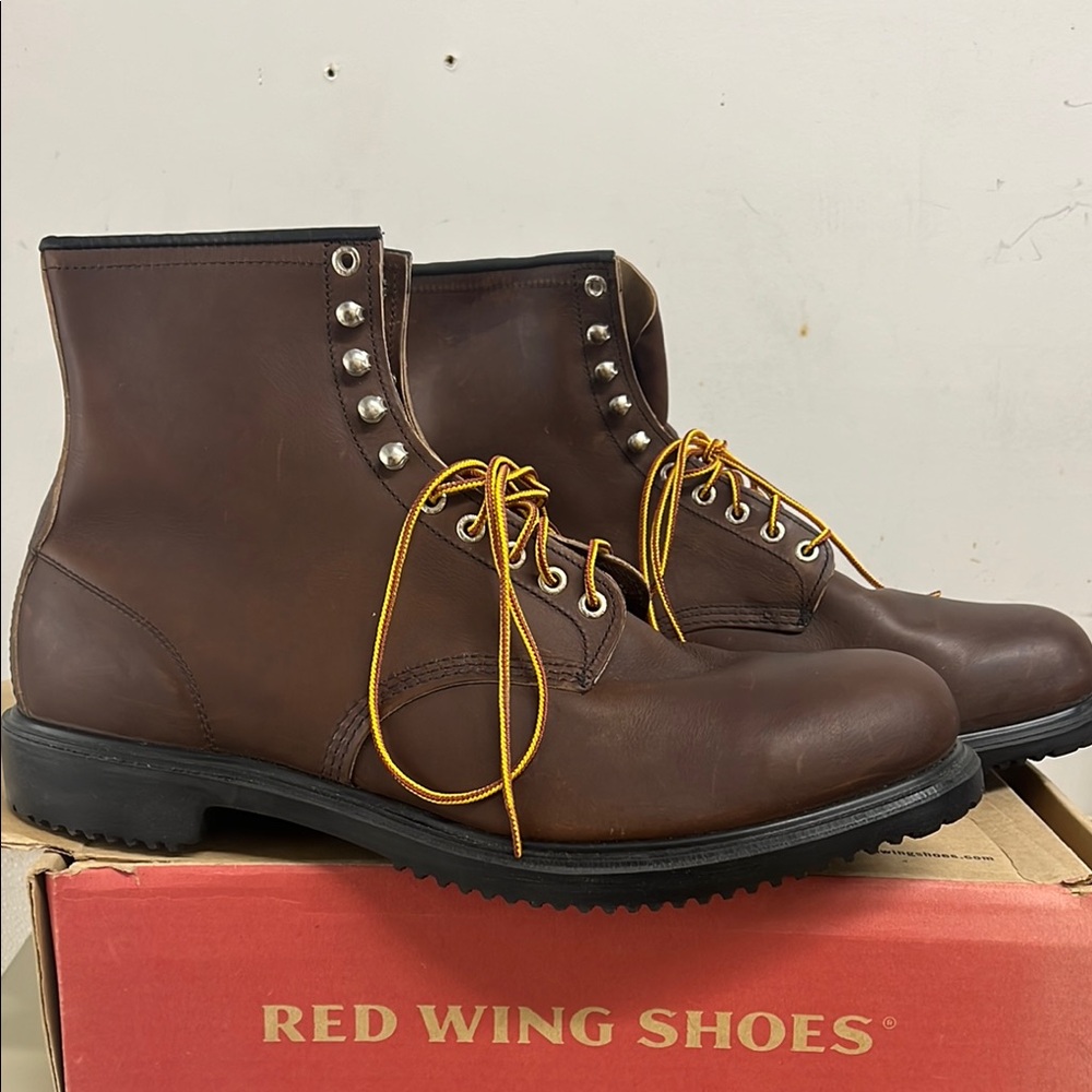 Red Wing Shoes Men's Brown Unlined Leather Safety Boots *Miss Match*